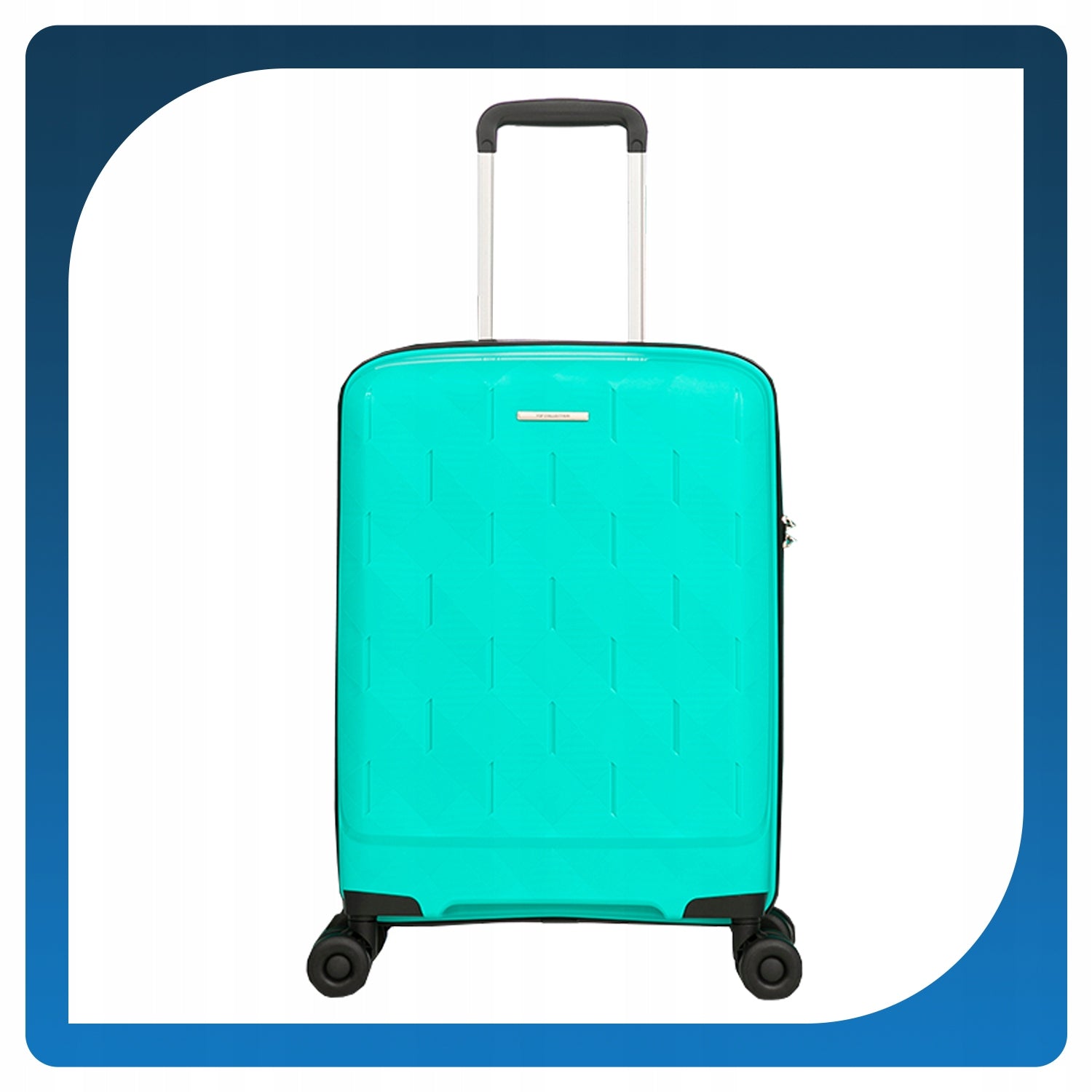 MEDIUM TRAVEL SUITCASE WITH WHEELS HARD 24" POLYPROPYLENE CAPRI MINT Height 65.5 cm