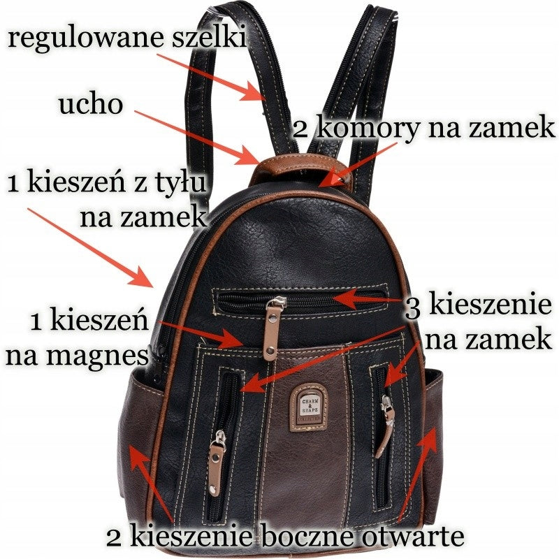 MEDIUM WOMEN'S CITY BACKPACK WITH COMPARTMENTS part/br Brand no brand