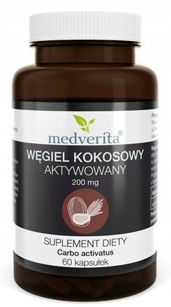 MEDVERITA Activated Coconut Charcoal 200 mg Activated Charcoal 60 kaps. Medical device no