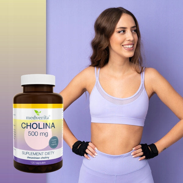 MEDVERITA CHOLINE 500 mg 120 kaps VITAMIN B4 FOR STRESS MEMORY CONCENTRATION Brand Medverita