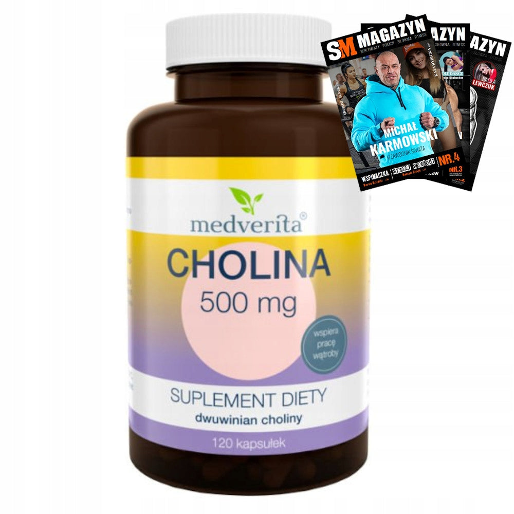MEDVERITA CHOLINE 500 mg 120 kaps VITAMIN B4 FOR STRESS MEMORY CONCENTRATION