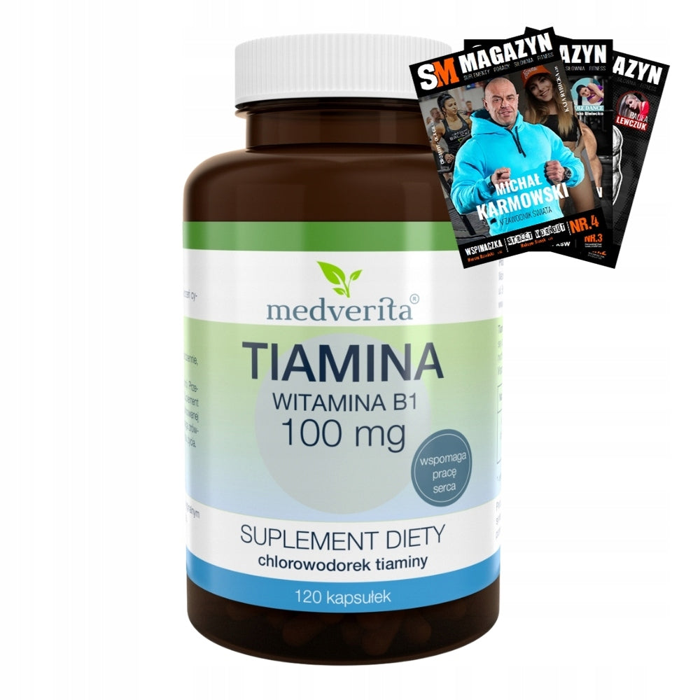 MEDVERITA THIAMINE VITAMIN B1 100 mg 120 pcs MEMORY FATIGUE CONCENTRATION