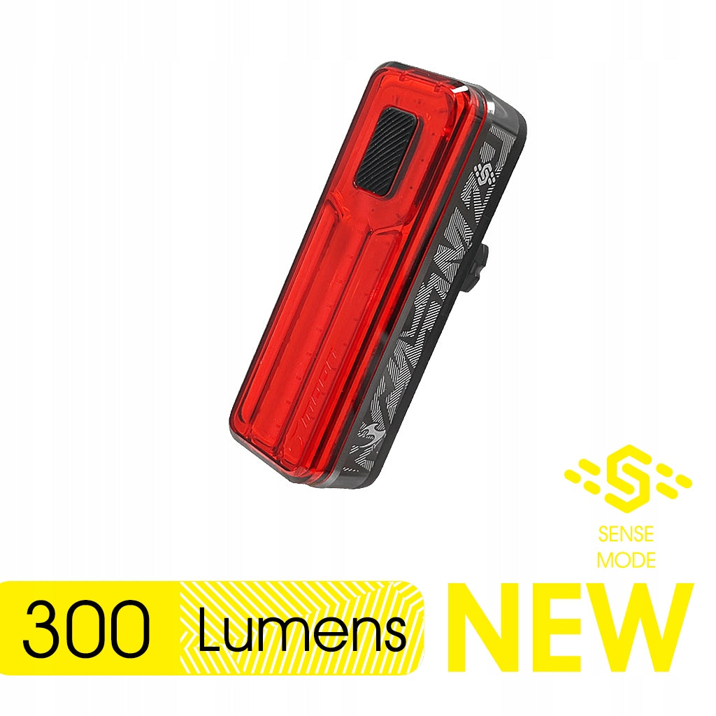 MEGA POWERFUL REAR LIGHT MOON HELIX SENSE 300 lmn Braking Sensor