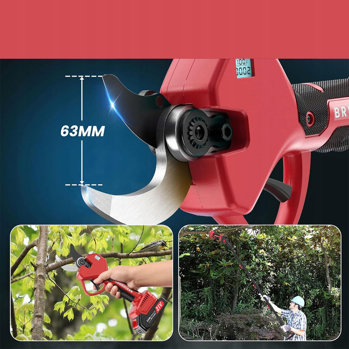 MEGA SET 2IN1 PRUNING SHEAR BOOM 2.3M 21V AKKU 2 PCS + CHARGER Brand no brand