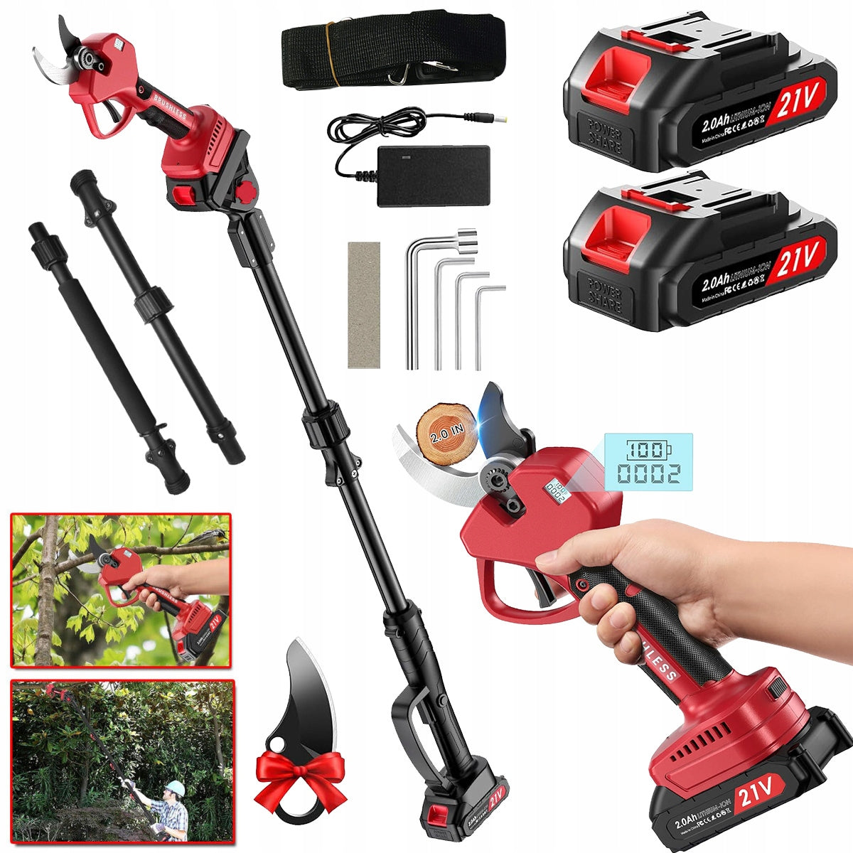 MEGA SET 2IN1 PRUNING SHEAR BOOM 2.3M 21V AKKU 2 PCS + CHARGER