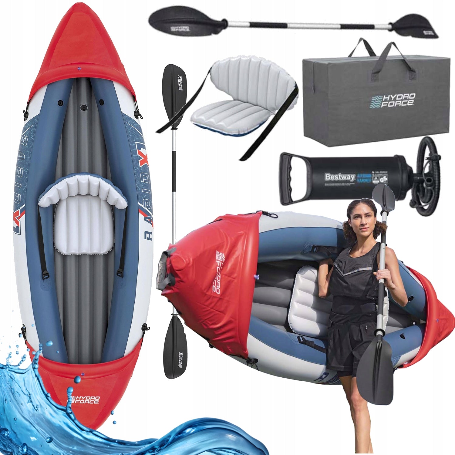 MEGA SET KAYAK 1 PERSON SOLID OVER 3m PADDLE PUMP SEAT TORAB