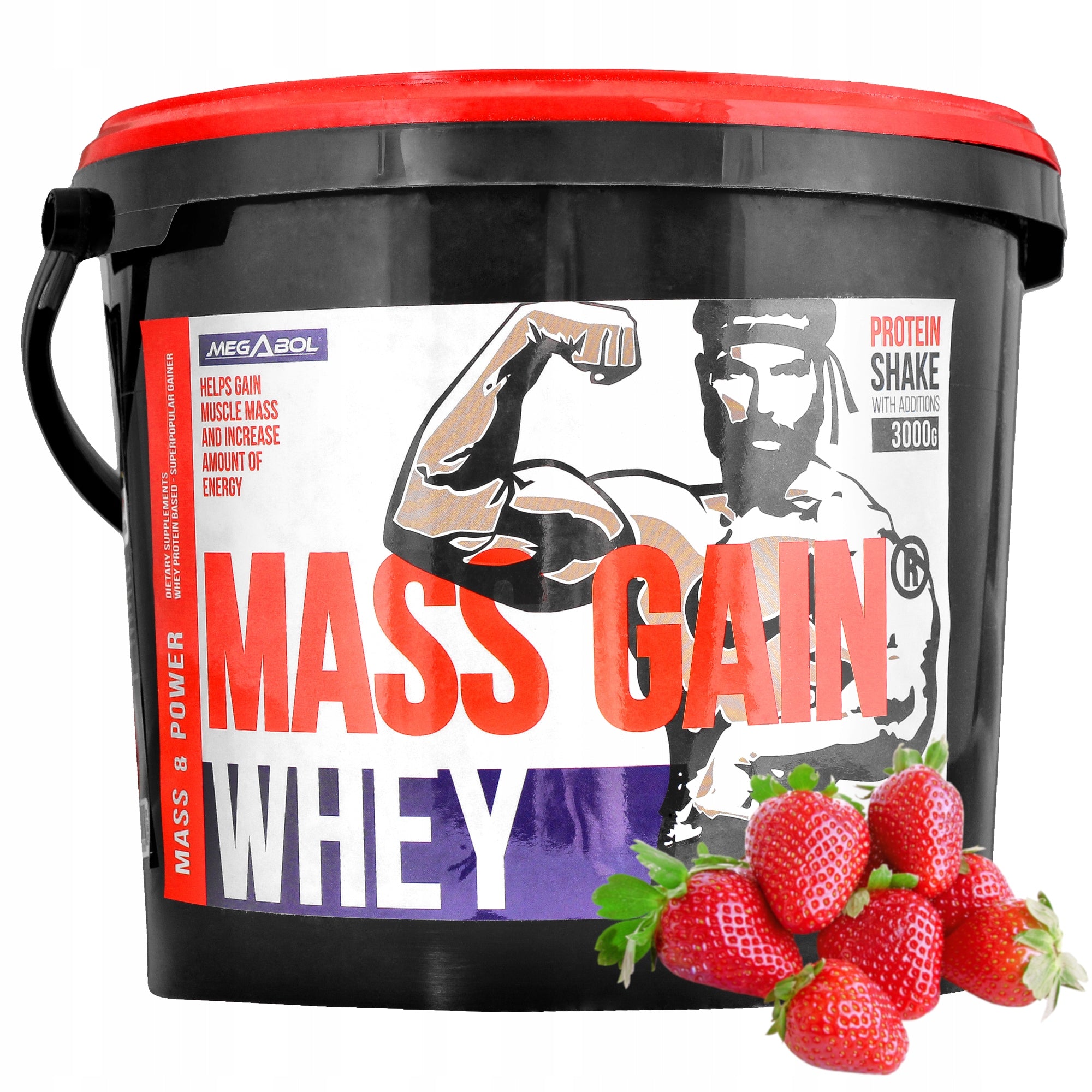 MEGABOL WHEY MASS GAIN 3000G GAINER MASS STRENGTH ! !