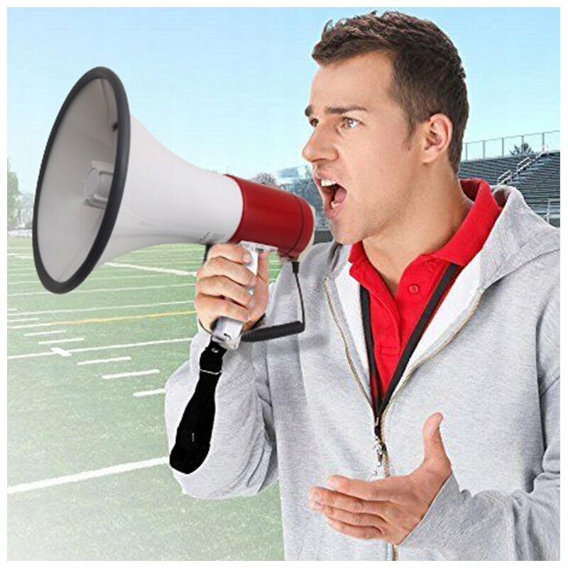 MEGAPHONE 50W RANGE 400M BLUETOOTH USB CARD MICRO SD AUX SIREN Model beFore