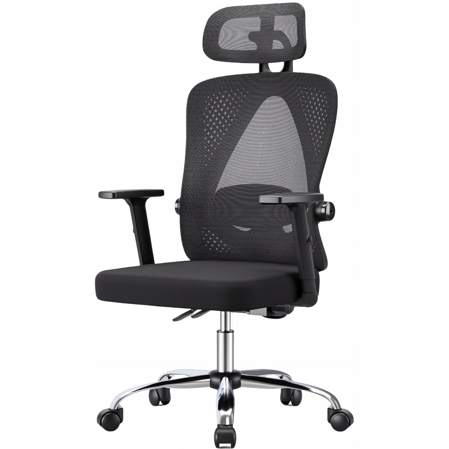MELOKEA Ergonomic Office Chair Adjustable Mesh up to 150 KG Black