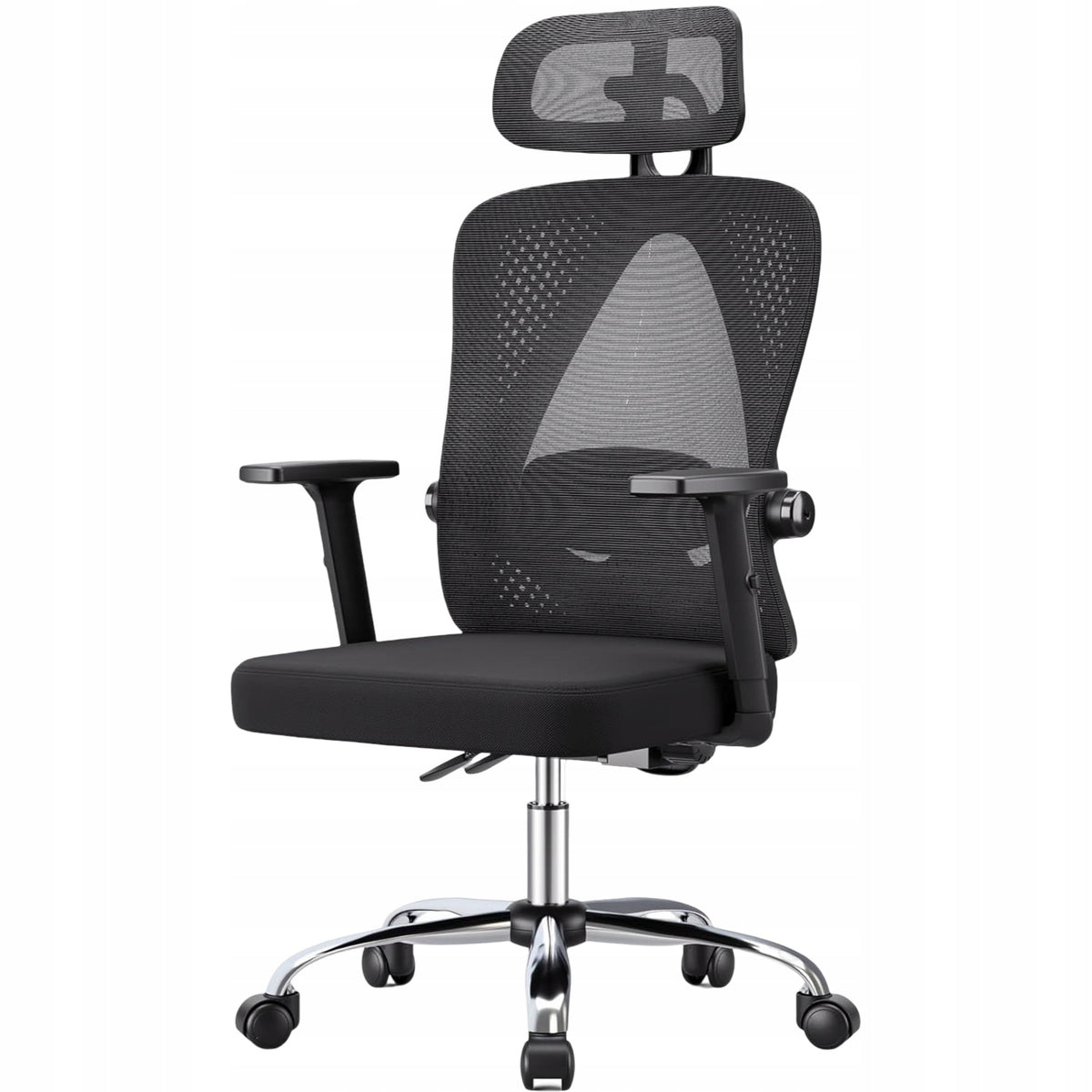 MELOKEA Ergonomic Office Chair Adjustable Mesh up to 150 KG Black