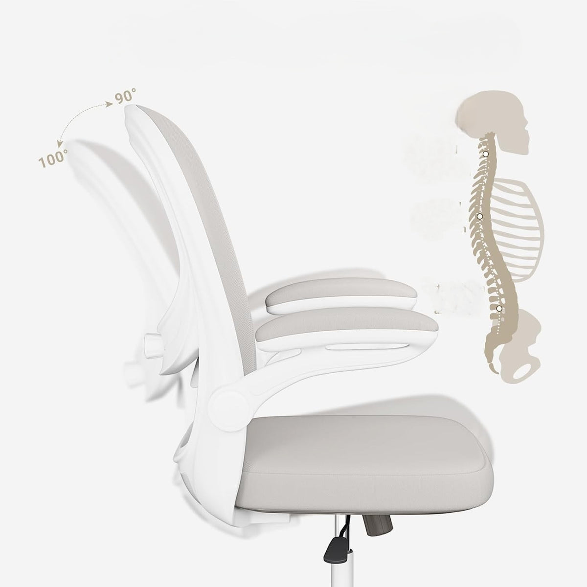 MELOKEA Office Chair Ergonomic 4D Mesh White-Grey 150 kg Manufacturer code B0F3C9JVZ6