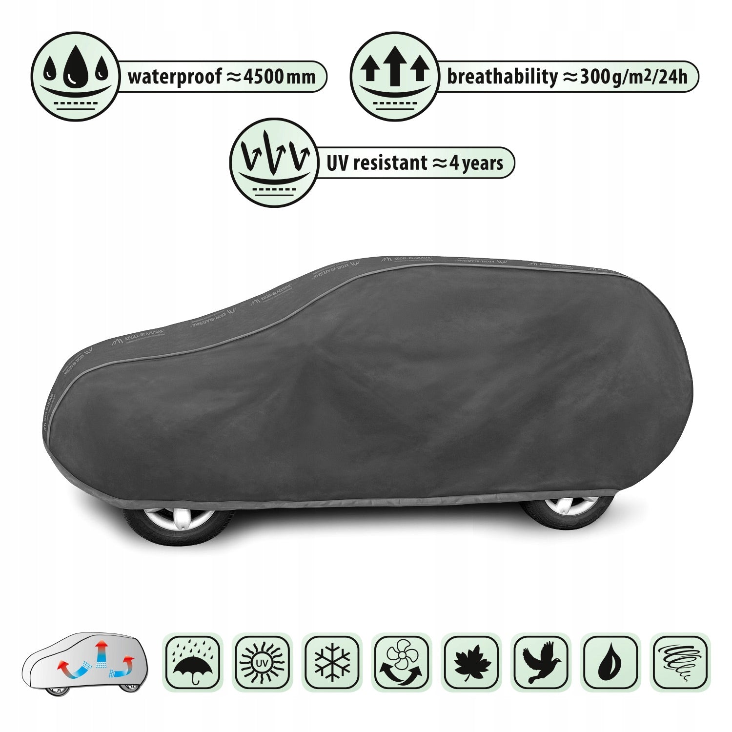 MEMBRANE Car Cover Optimal Garage 430-460cm WATERPROOF Manufacturer Kegel-Błażusiak