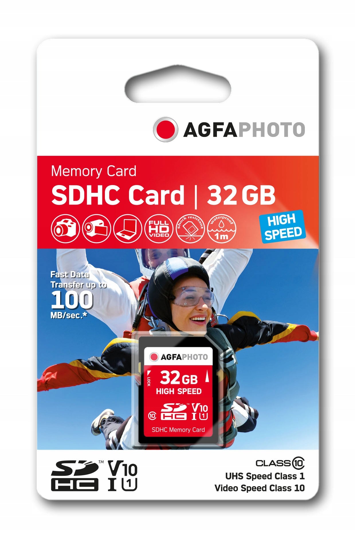 MEMORY CARD AGFA SDHC SD HC 32GB 32GB CLASS 10 100MB/s V10 Packaging status original