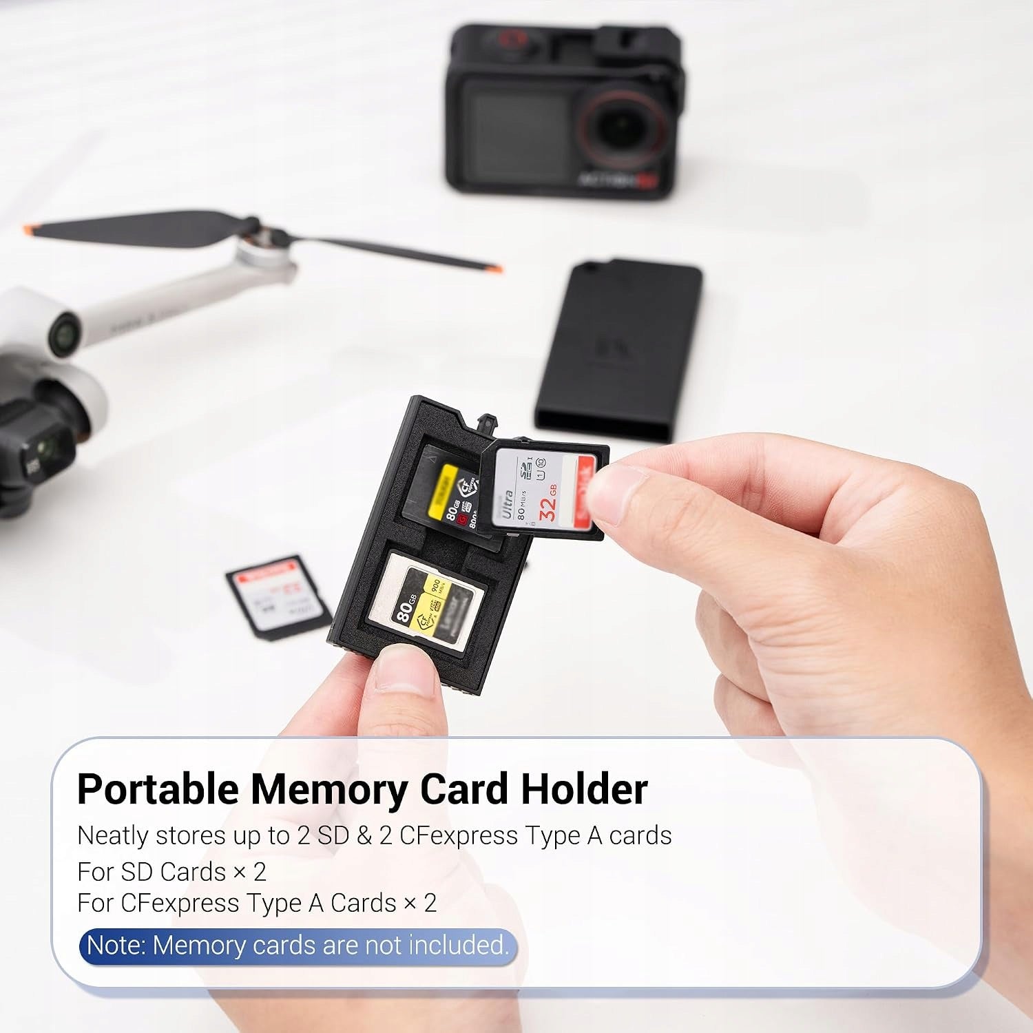 MEMORY CARD CASE 4 CARDS CF COMPACT ORGANIZER Model SC-SCA4-JFM