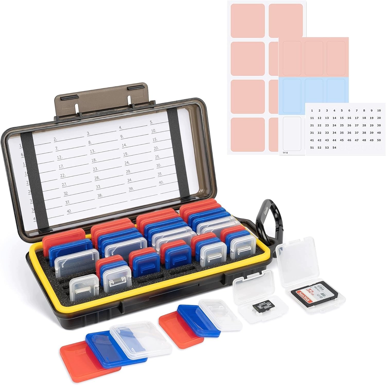 MEMORY CARD CASE SD MICRO 24+18 TRANSPARENT 3 COLORS