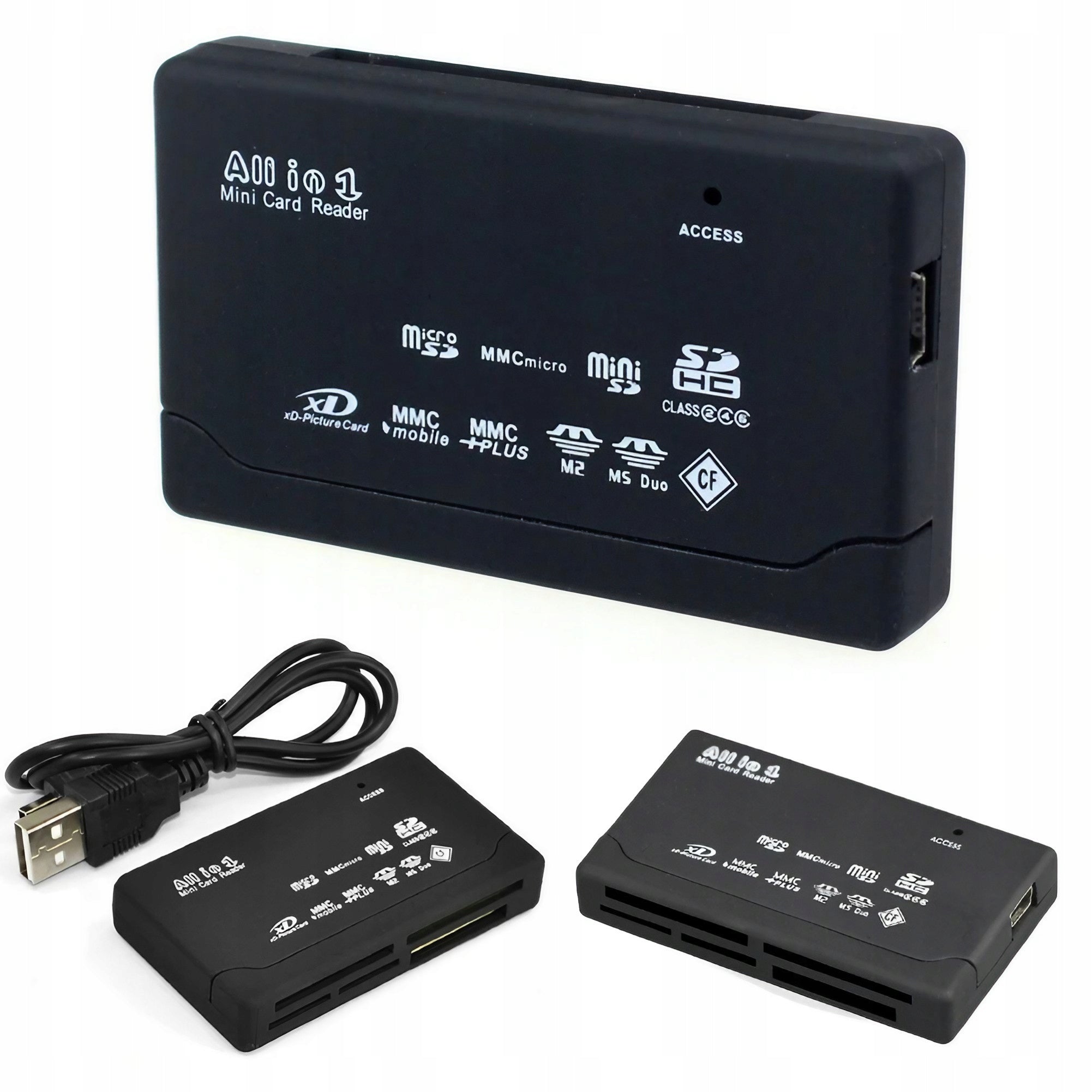 MEMORY CARD READER USB SDHC SDXC MICRO MS CF XD MMC TO USB 2.0 BLACK