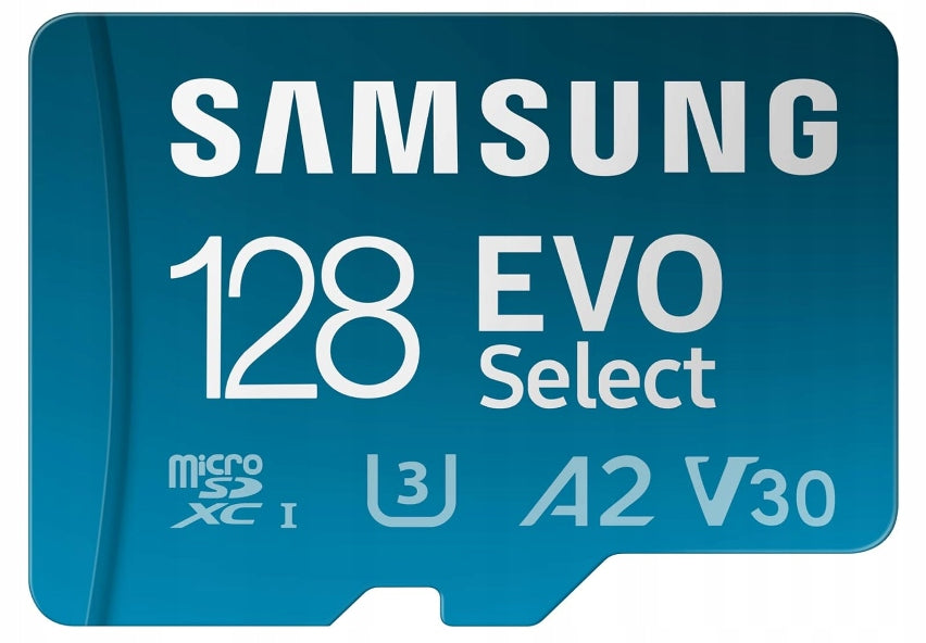 MEMORY CARD SAMSUNG EVO SELECT (2024) microSD+ADAPTER SD 128 GB 160 MB/s Manufacturer code MB-ME128SA/EU