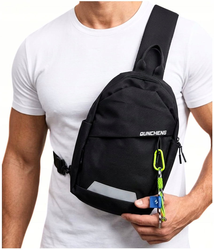 MEN'S BACKPACK FOR ONE SHOULDER SLING BAG BLACK SPORTS REFLECTIVE TERRAMODA