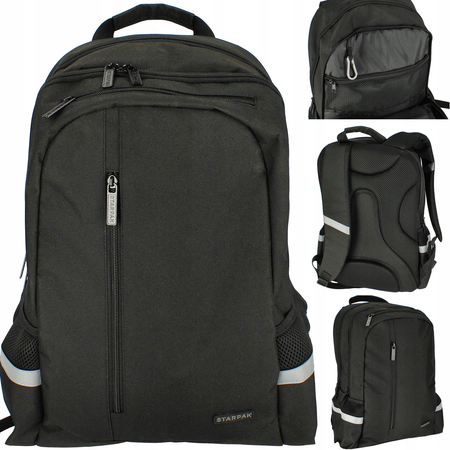 MEN'S BACKPACK FOR SCHOOL WORK BLACK LARGE FOR LAPTOP ROOMY