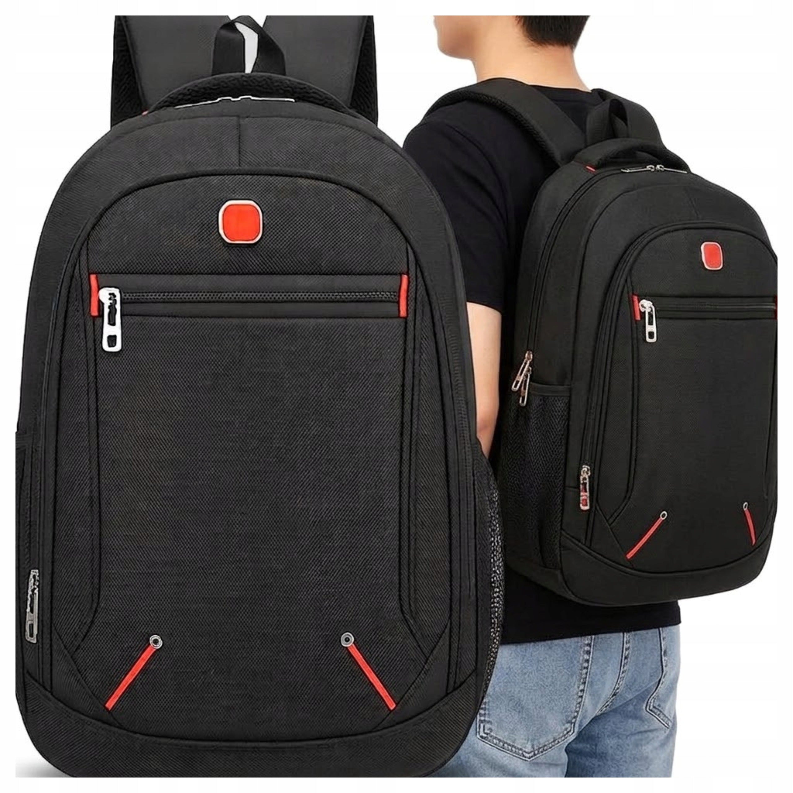 MEN'S BACKPACK FOR SCHOOL WORK BLACK URBAN ROOMY 30L WATERPROOF