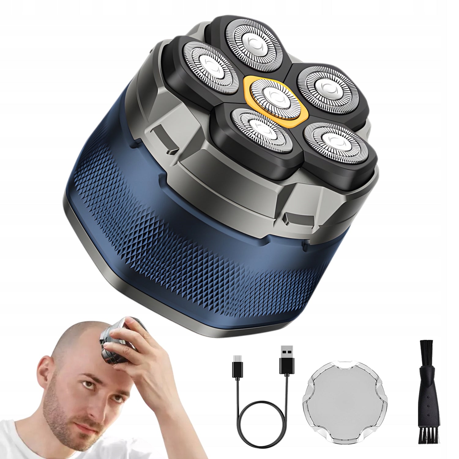 MEN'S BEARD SHAVING HEAD SHAVER 2IN1 SIX HEADS