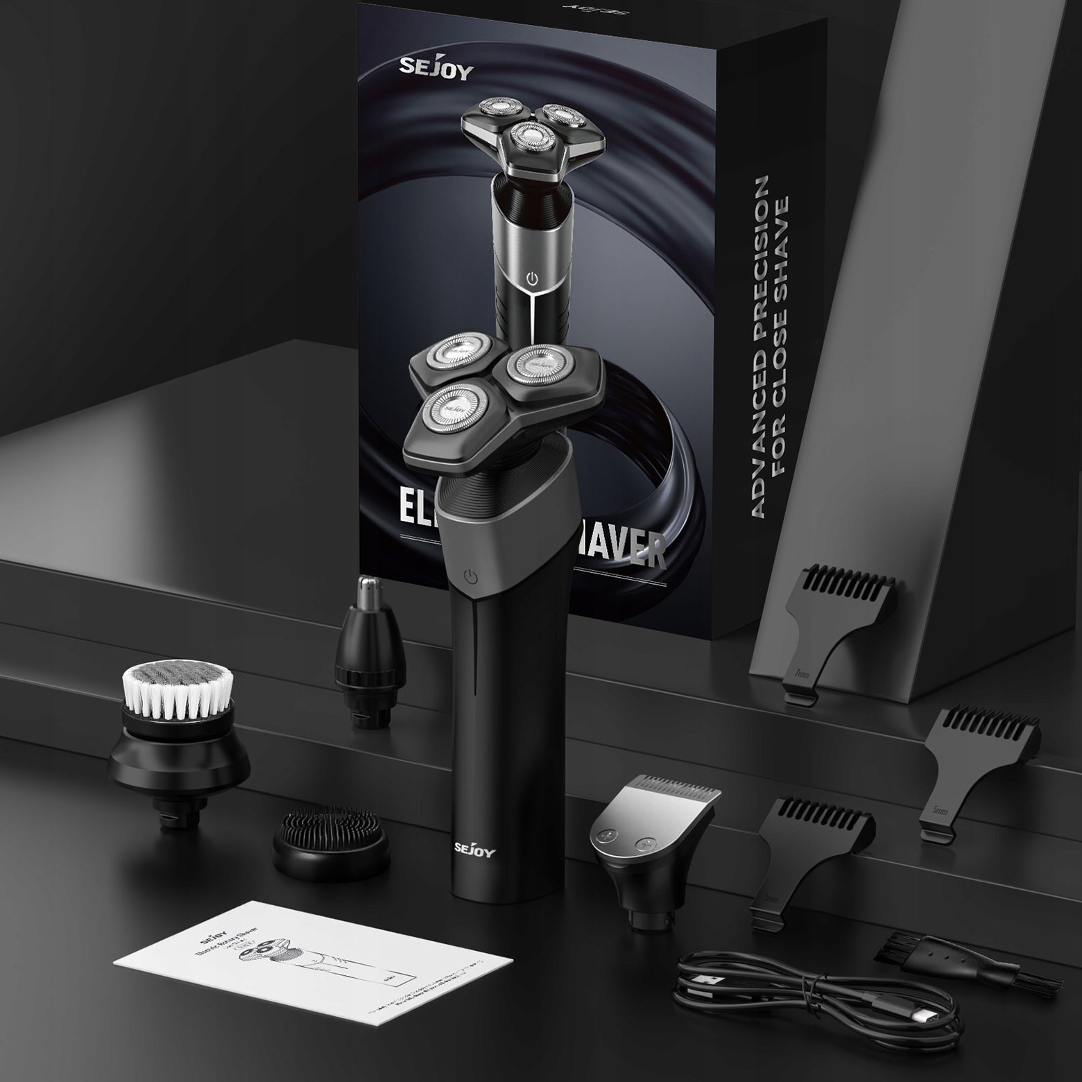 MEN'S ELECTRIC SHAVER CORDLESS 5-IN-1 NOSE BEARD MACHINE Manufacturer code TXD-KNIGHT-G