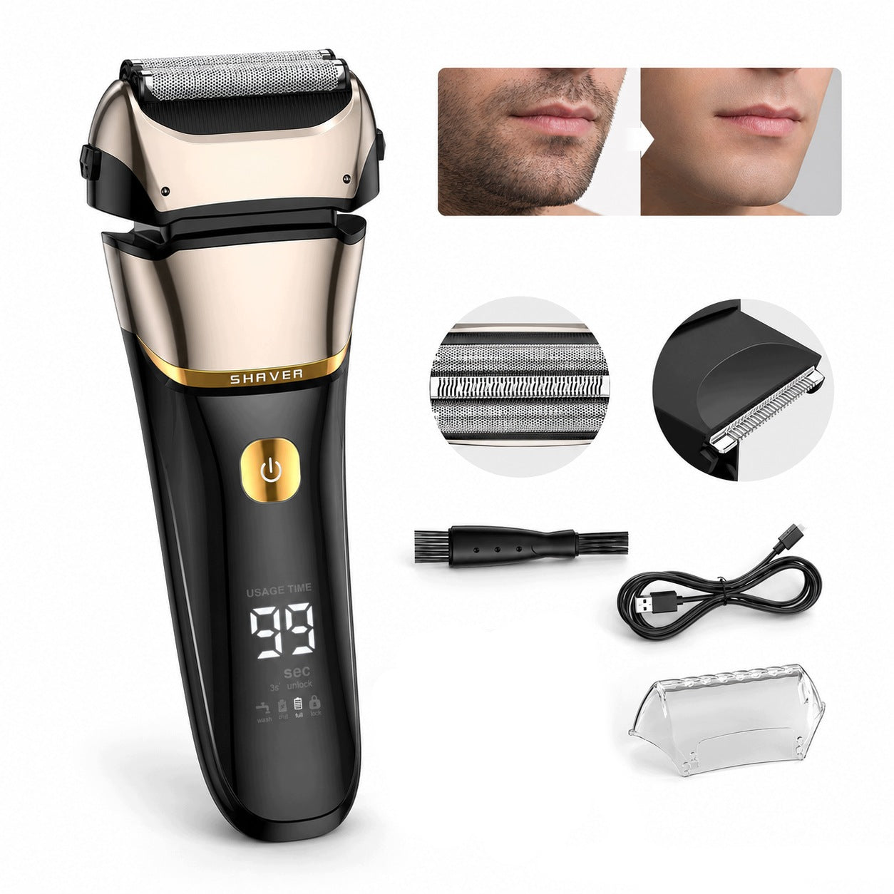 MEN'S ELECTRIC WIRELESS FOIL BEARD SHAVING SHAVER (GIFT)