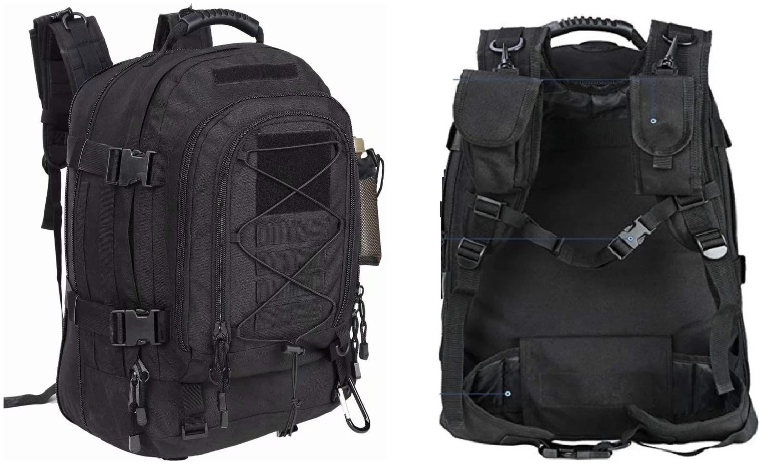 MEN'S HIKING BACKPACK MILITARY TACTICAL EVACUATION 1051 BLACK 64L Packaging status original