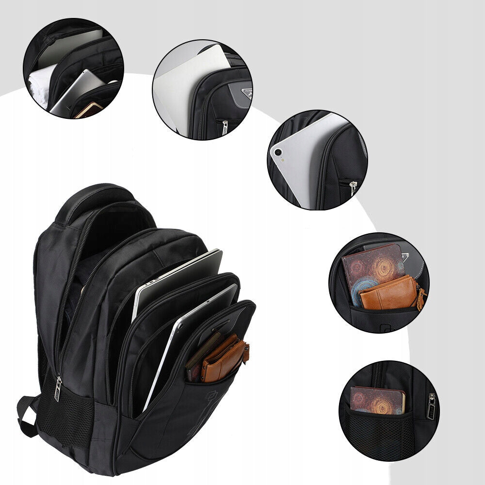 MEN'S LAPTOP BACKPACK ROOMY BUSINESS FOR WORK BLACK 33X48X19CM Gender unisex
