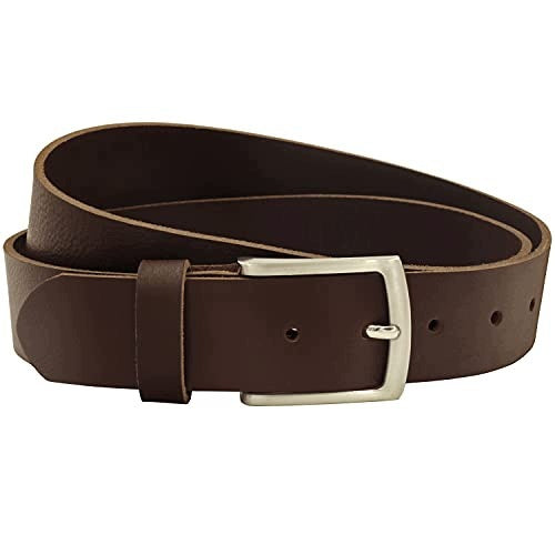 MEN'S LEATHER BELT BUFFALO BROWN FOR JEANS 38 MM FOR MAN Manufacturer code SWC5908151954027