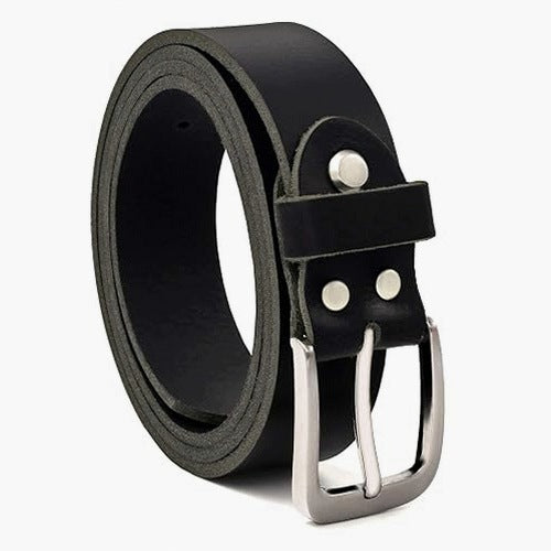 MEN'S LEATHER BUFFALO STRAP BLACK 30 MM FOR JEANS GIFT MEN'S
