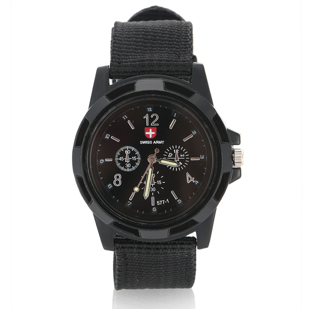 MEN'S MILITARY SPORTS WATCH BLACK Strap material rubber