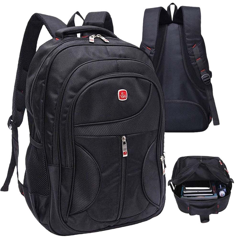 MEN'S NYLON BACKPACK BLACK WITH EXPANDABLE CAPACIT FOR DIFFERENT NEEDS
