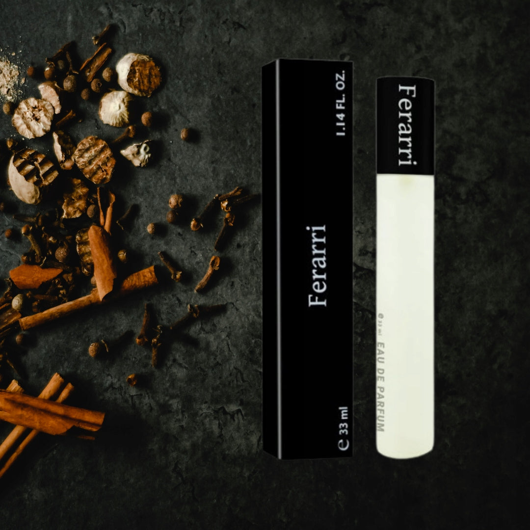 MEN'S PERFUME INSPIRED BY FERARRI SANDALWOOD CARDAMOM LIME 33 ML Packaging status original