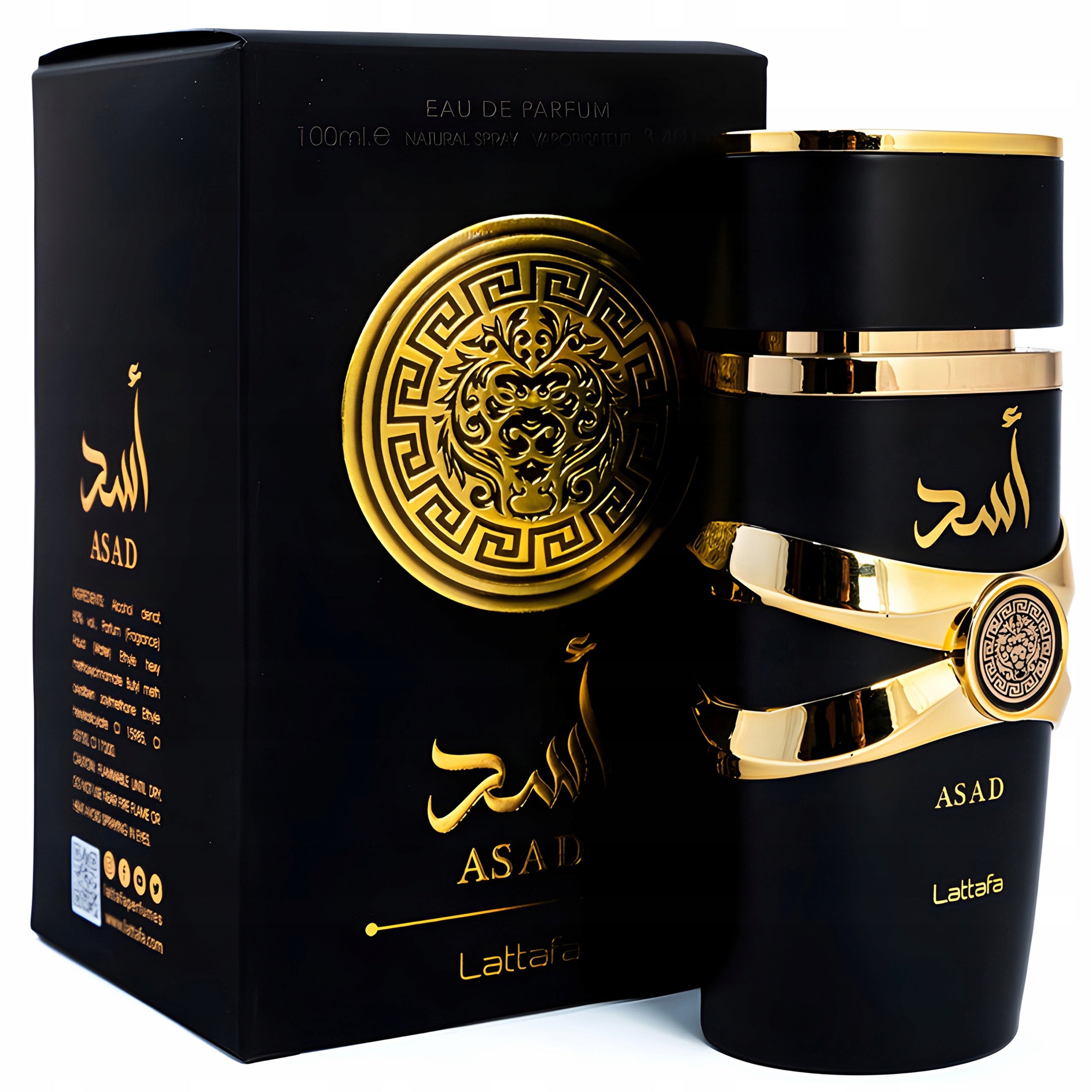 MEN'S PERFUME LATTAFA ASAD 100 ML DURABLE ARABIC ORIGINAL + 2 SAMPLES Packaging status original