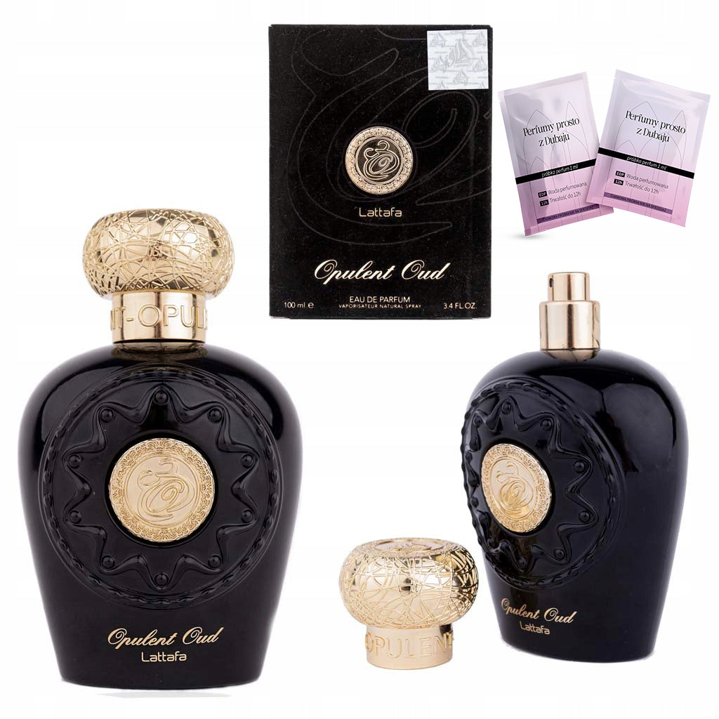 MEN'S PERFUME LATTAFA OPULENT OUD ORIGINAL PERMANENT EXPRESSIVE + 2 SAMPLES