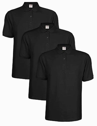 MEN'S POLO SHIRT COTTON SHORT SLEEVE FOR WORK SPORT 3 PACK COTTON