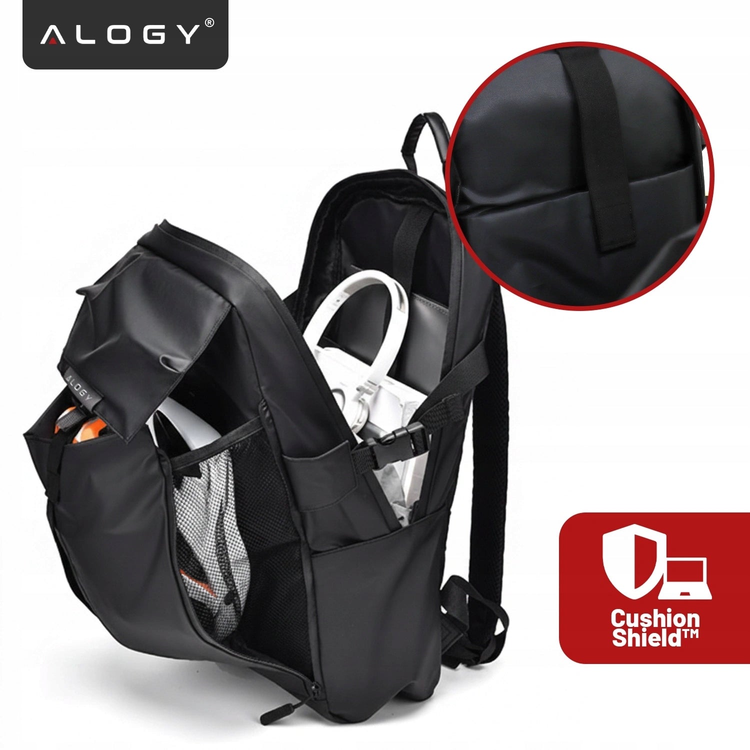 MEN'S SCHOOL BACKPACK WOMEN'S YOUTH BLACK WATERPROOF SOLID AIRPLANE Brand Alogy