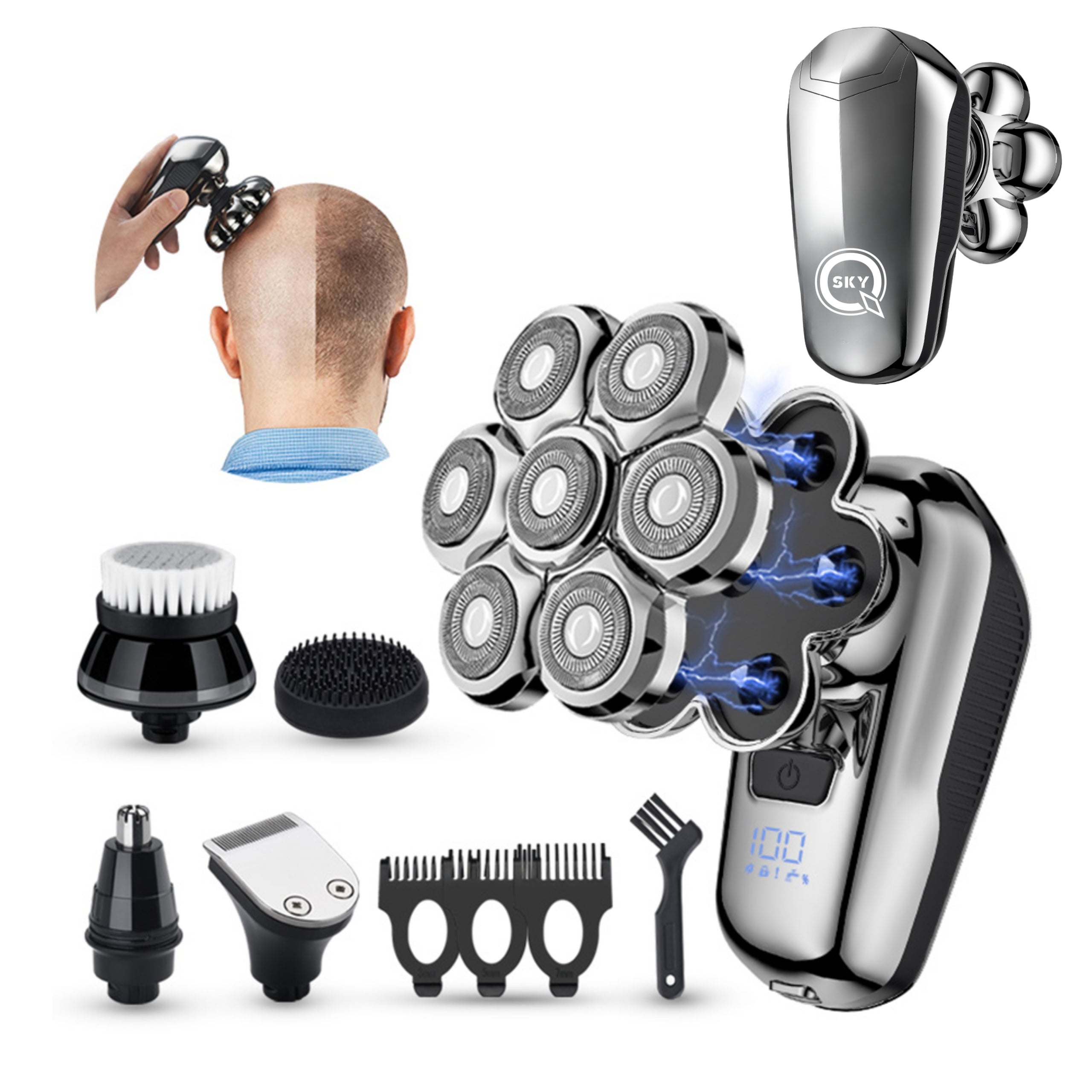 MEN'S SHAVER WITH 7D FLOATING FACE HEAD BLADES WATERPROOF 5IN1 Manufacturer code 570353367