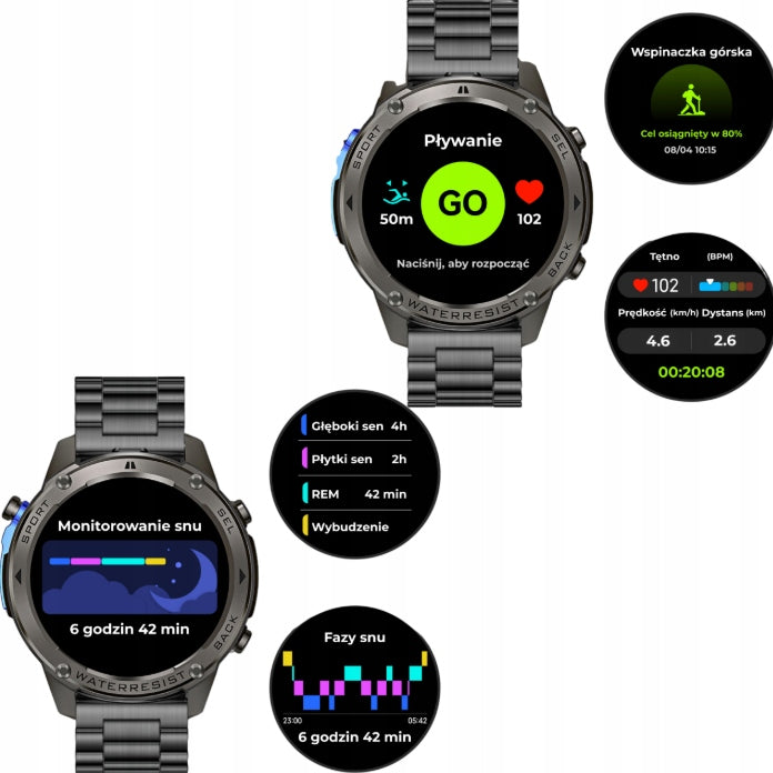 MEN'S SMARTWATCH AMOLED GPS IP69K TALK 180+ SPORTS MODES PL MENU Manufacturer code 67753642