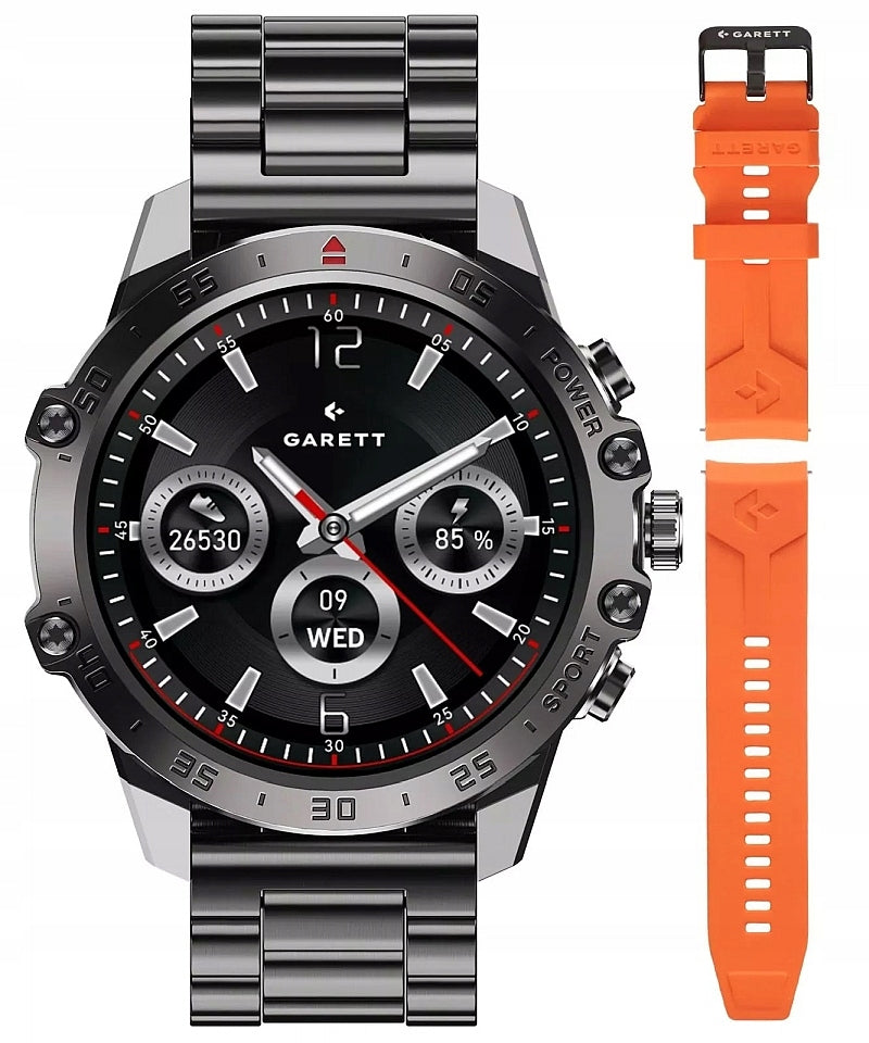 MEN'S SMARTWATCH GARETT V14 BLACK BLUETOOTH CALL 100 SPORTS MODES 47MM