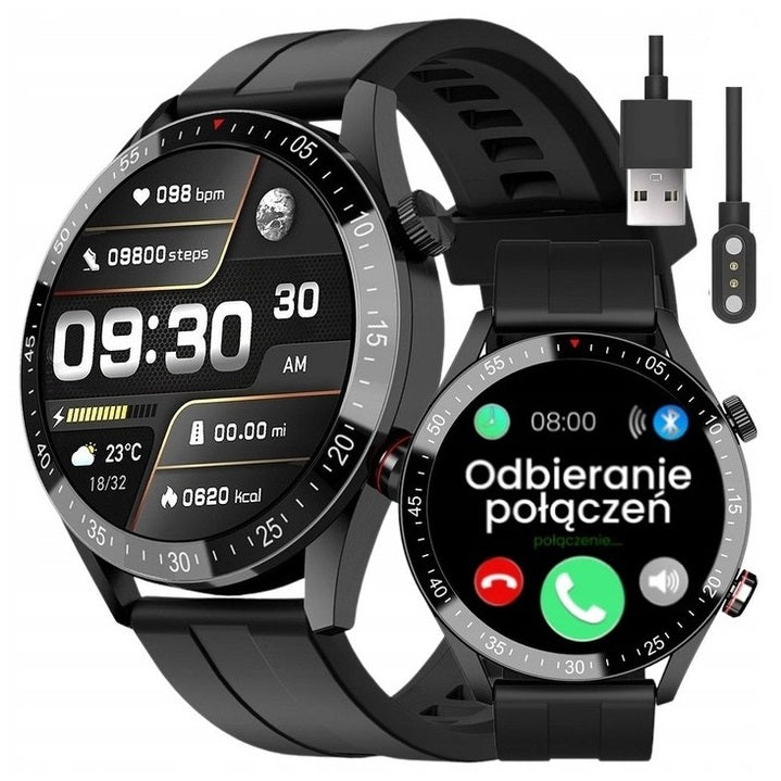 MEN'S SMARTWATCH GRAVITY +ENGRAVING CONVERSATION POLISH MENU 270mAh CABLE