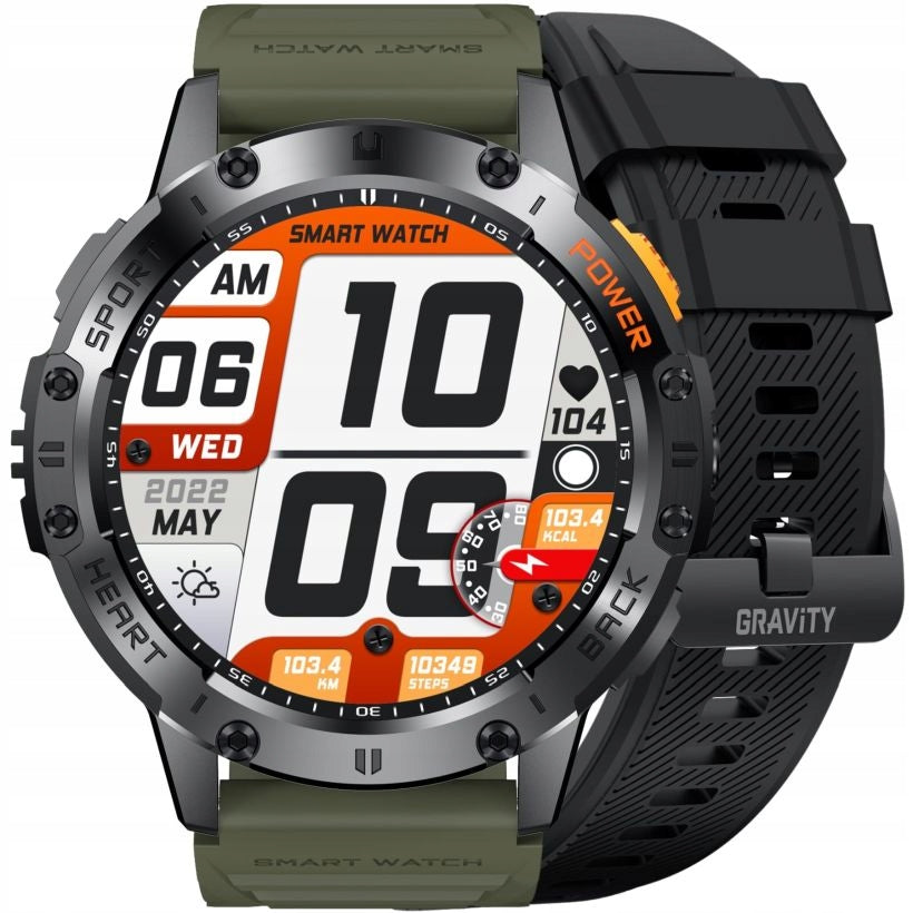 MEN'S SMARTWATCH GRAVITY GT22-5 BLACK WITH SMS CALLS FLASHLIGHT SMS - SET