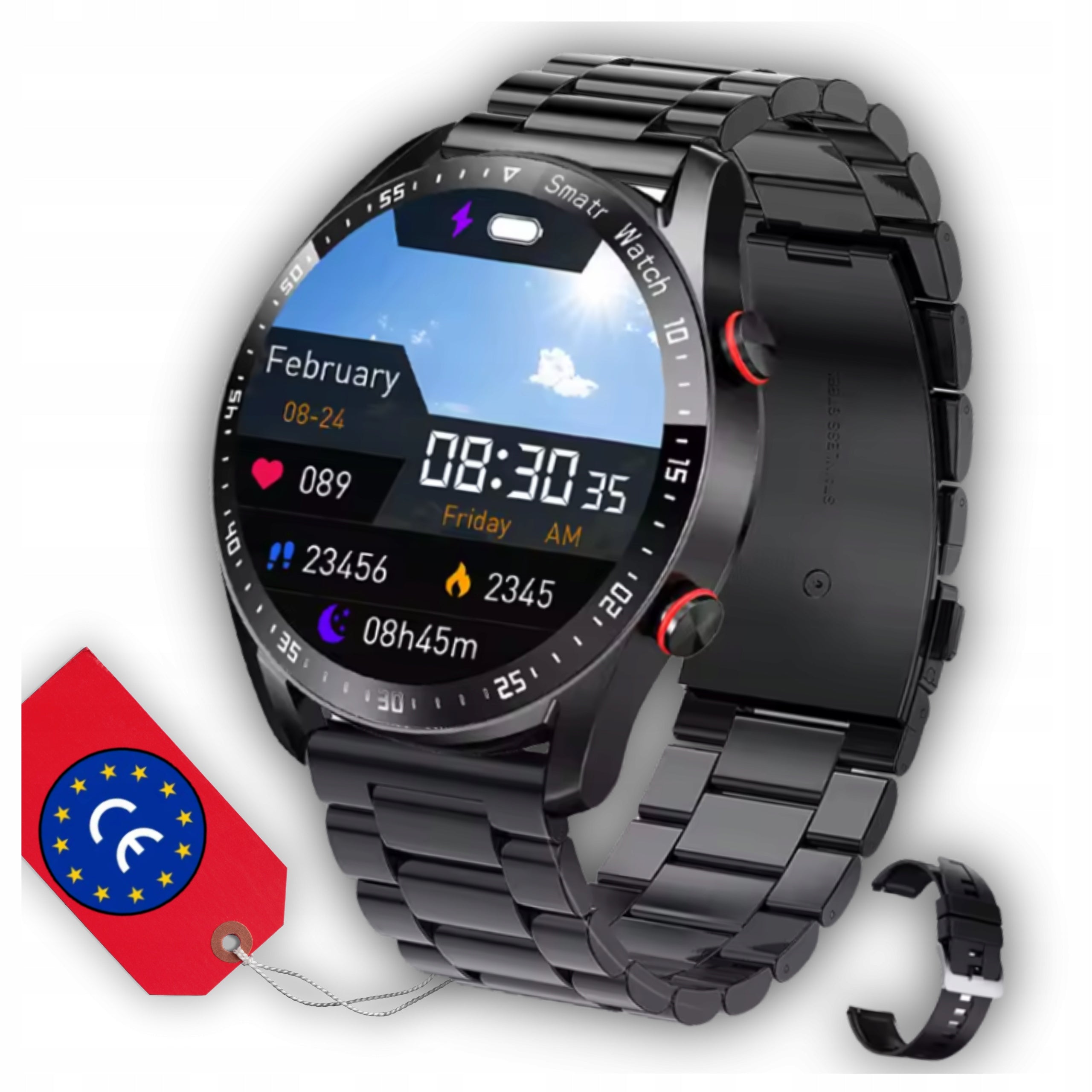 MEN'S SMARTWATCH POLISH MENU WATERPROOF CONVERSATIONS SPORT SMART WATCH PL