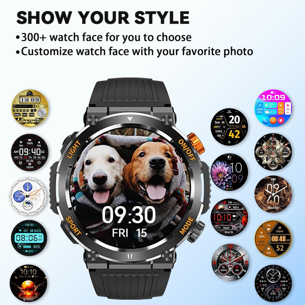 MEN'S SMARTWATCH WITH BUILT-IN FLASHLIGHT AND TACTICAL COMPASS WATCH 2024 Model other