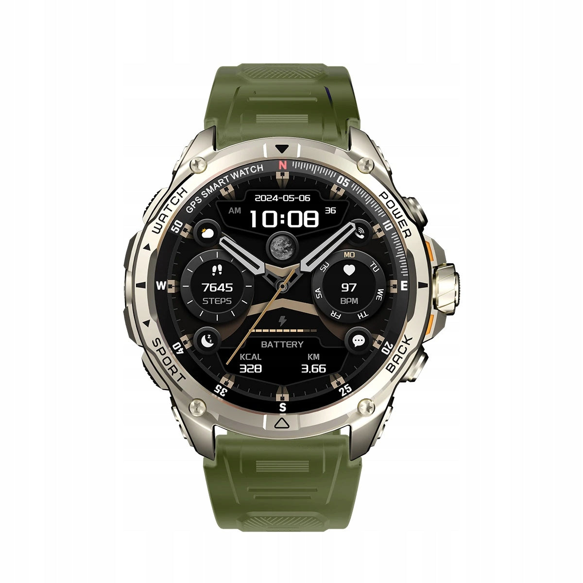 MEN'S SMARTWATCH WITH CONVERSATIONS Compass battery 470mAh 170 GPS Modes