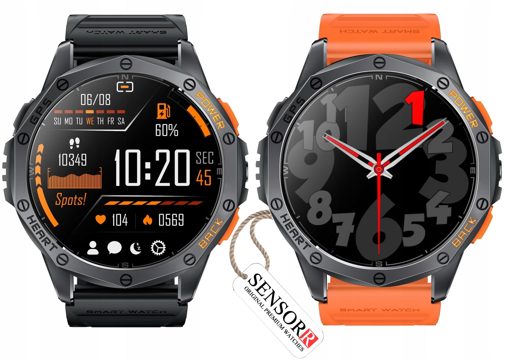 MEN'S SMARTWATCH WITH GPS WATERPROOF SPORT TALK COMPASS FLASHLIGHT PL Packaging status original