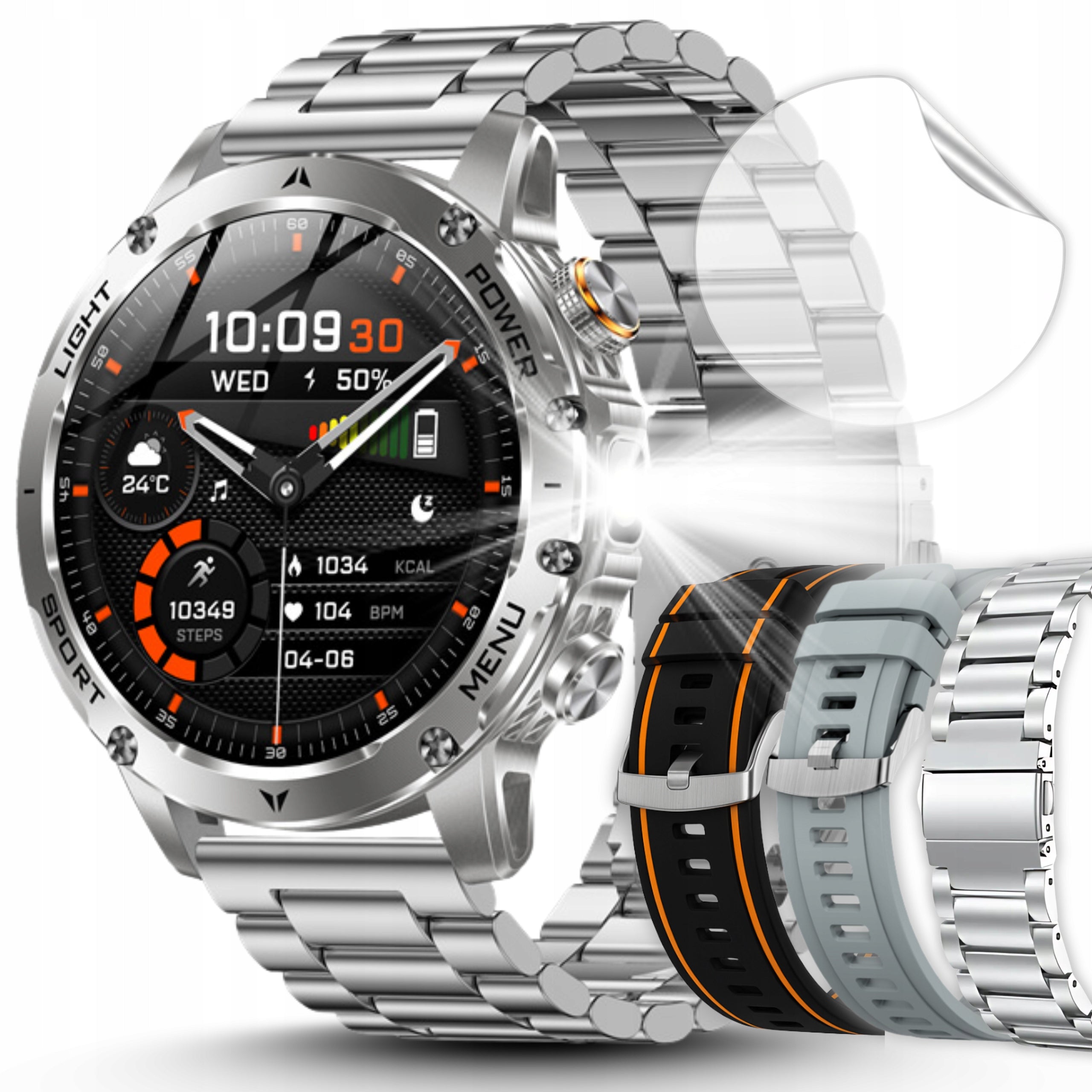 MEN'S SPORTS SMARTWATCH MENU POLISH WATERPROOF SMART WATCH CALLS PL