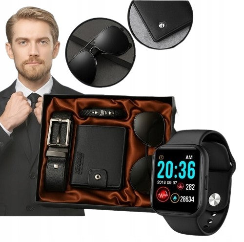 MEN'S WALLET SET, GLASSES, BRACELET, SMARTWATCH - GIFT SET