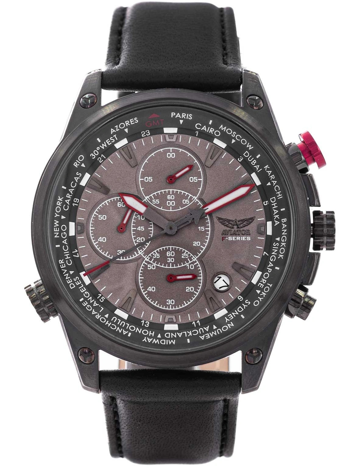 MEN'S WATCH AVIATOR AVW1369G185S GA8185 STOPWATCH Packaging status original